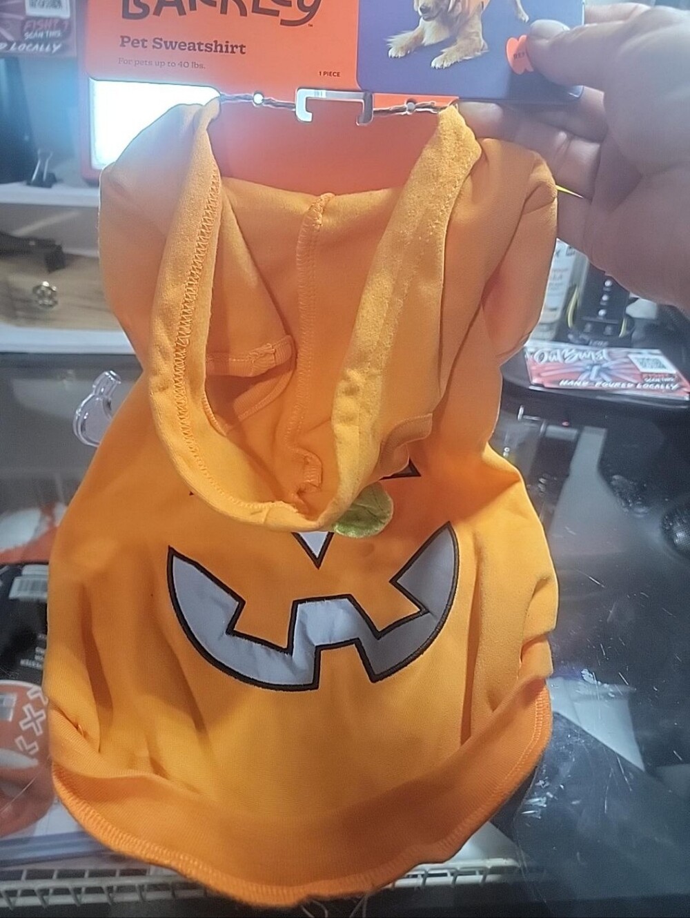 Boots & Barkley Pumpkin Halloween Dog Hoodie Costume Medium NWT